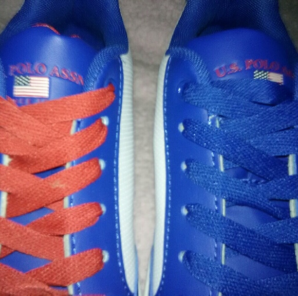 💕NWOT Polo Ralph Lauren Blue/White Sneakers - Picture 4 of 7